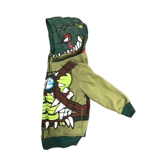 Lego CHIMA Youth Crocodile Green Full Zip Costume Hoodie Jacket Front Pockets - Picture 3 of 9